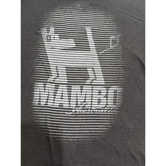 Mambo Australia Shirt Men's Size Large Black/Gray Thermal Sleeve Crew‎ Neck EUC - Picture 2 of 7